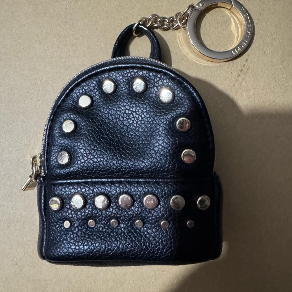 Victoria's Secret Mini Studded Backpack Keychain with Gold Accents